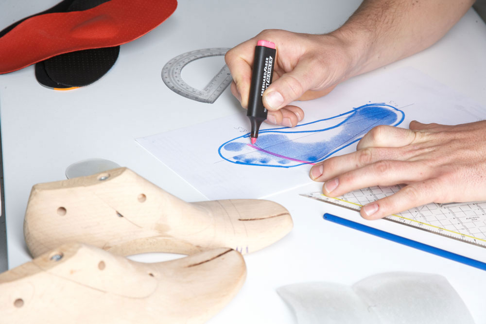 Zeichnung für orthopädische Schuhe